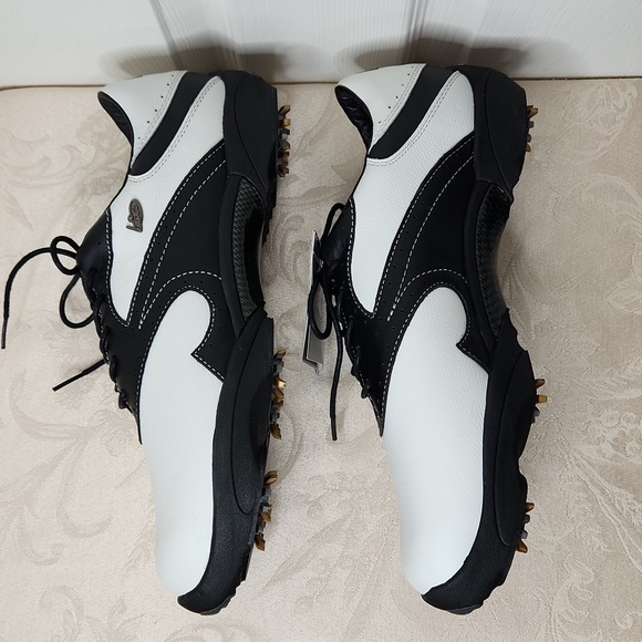 Mens Crocs Bite leather golf shoes soft cleat black white size 12 style 2207A - Picture 6 of 8